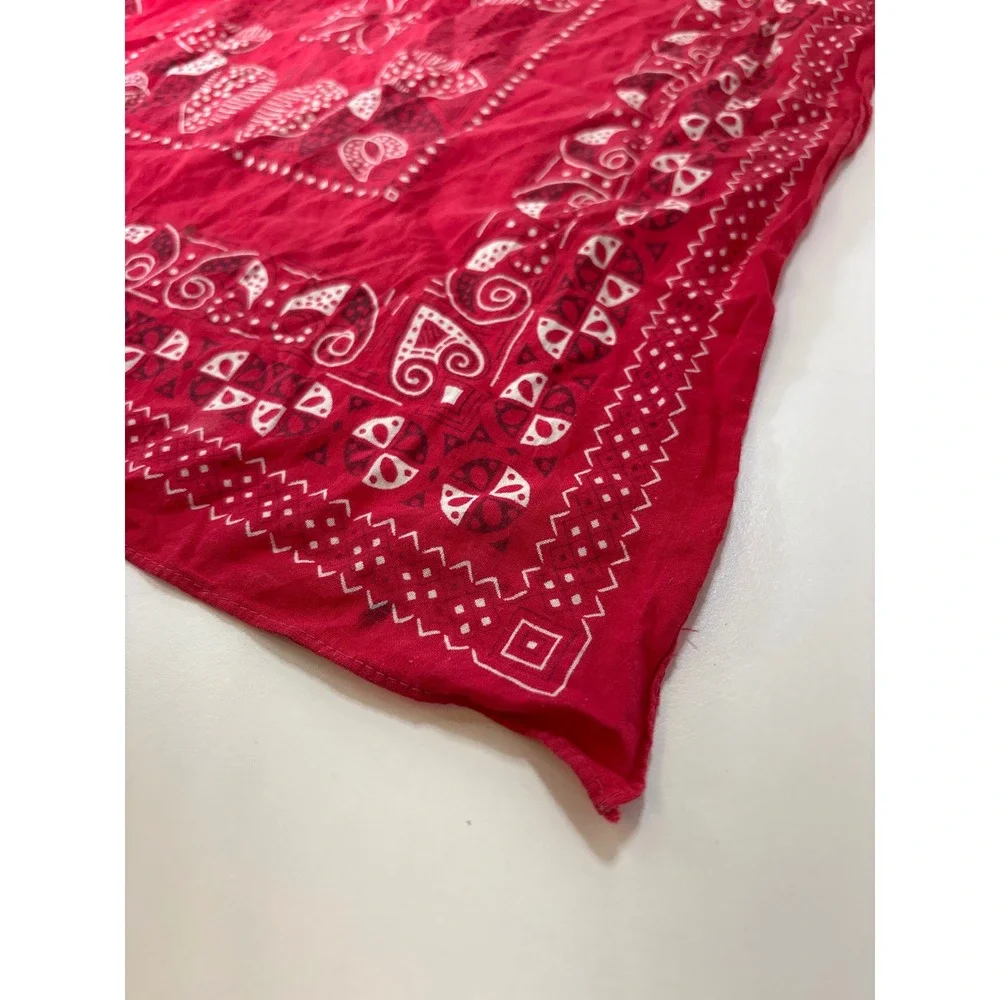 Vintage Elephant Brand Red Fast Color Cotton Bandana Made in USA Biker Kerchief